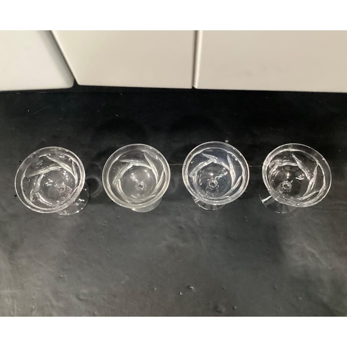 Fostoria Jamestown Clear Champagne Coupes, Set of 4, Vintage Dessert Glasses - Thumbnail 4