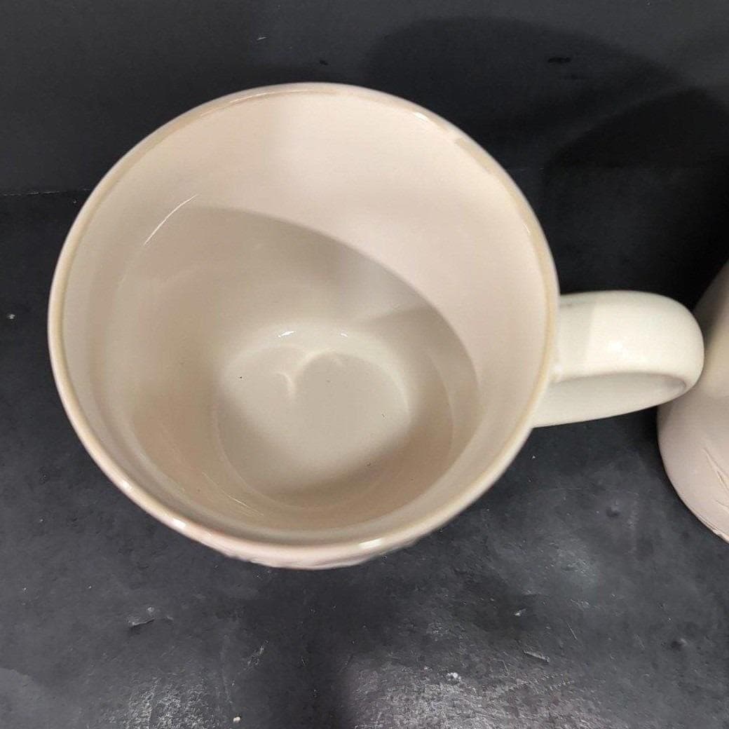 Florida Marketplace Bamboo Design Coffee Cups, Set Of 2, Vintage Stoneware Mugs - Thumbnail 7