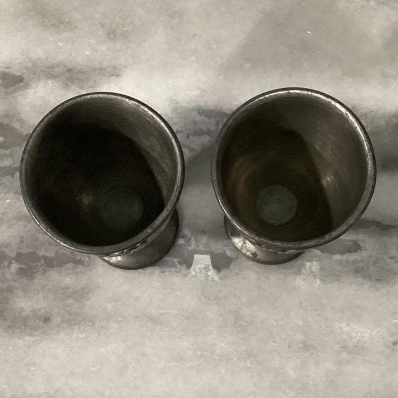 Pewter "Enjoy Coca-Cola" Footed Cups, Set of 2, Vintage Goblets, Replacement - Thumbnail 4