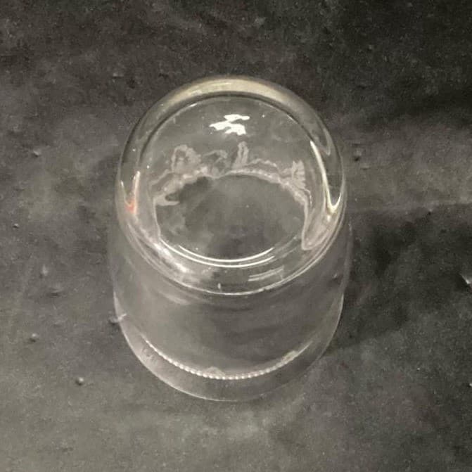 Fostoria Inspired Flat Tumblers, Set of 3, Vintage Geometric Etches Glasses - Thumbnail 5