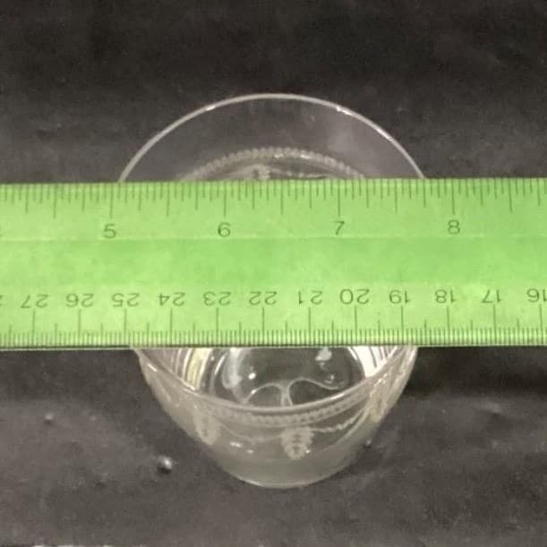 Fostoria Inspired Flat Tumblers, Set of 3, Vintage Geometric Etches Glasses - Thumbnail 7