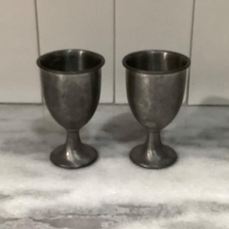 Pewter "Enjoy Coca-Cola" Footed Cups, Set of 2, Vintage Goblets, Replacement - Thumbnail 10