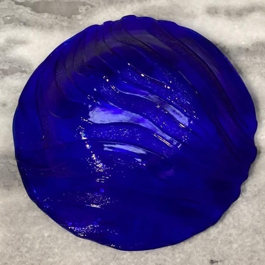IVV Cobalt Blue Glass Pasta Bowls, Set of 2, Vintage Textured Wavy Stripe Design - Thumbnail 5