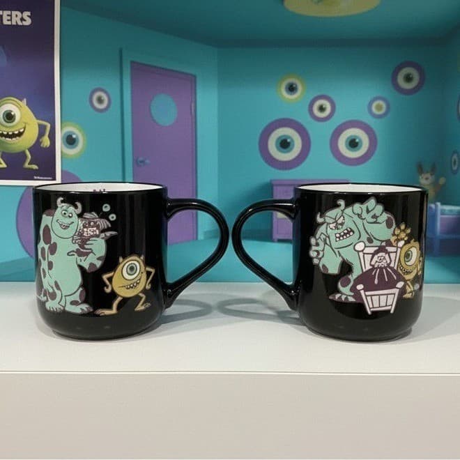 Disney Pixar Monsters, Inc. Sulley Mike & Boo Coffee Cups, Set of 2 Double Sided