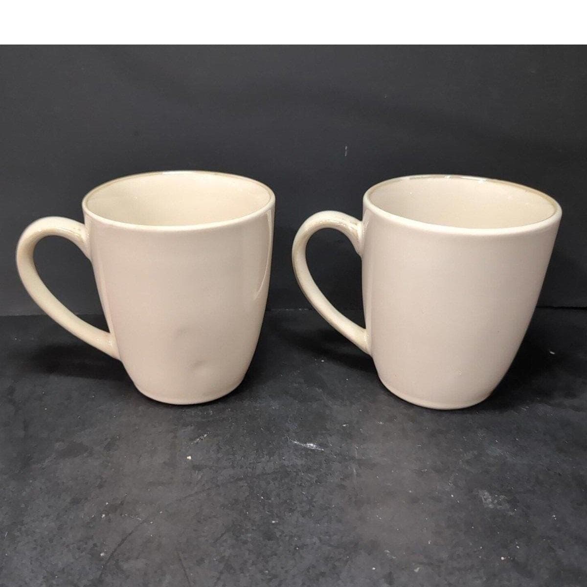 Florida Marketplace Bamboo Design Coffee Cups, Set Of 2, Vintage Stoneware Mugs - Thumbnail 4