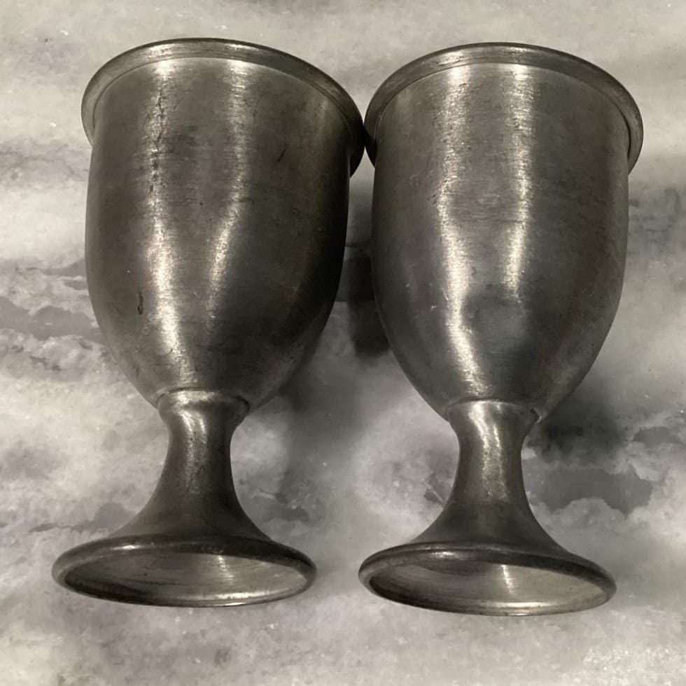 Pewter "Enjoy Coca-Cola" Footed Cups, Set of 2, Vintage Goblets, Replacement - Thumbnail 12