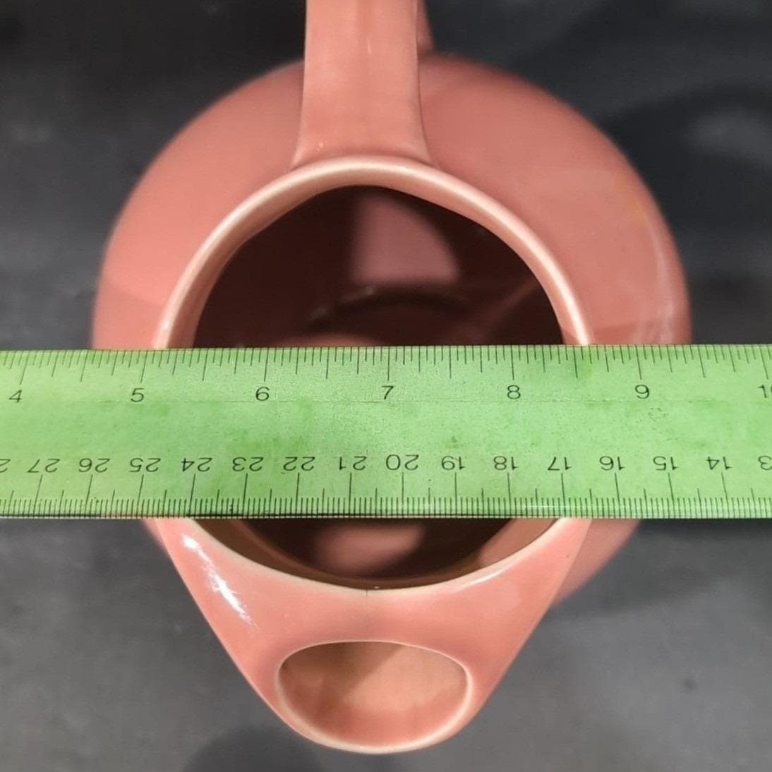 Homer Laughlin Harlequin Rose Pitcher, Vintage Pink Mauve Art Deco Water Jug - Thumbnail 3