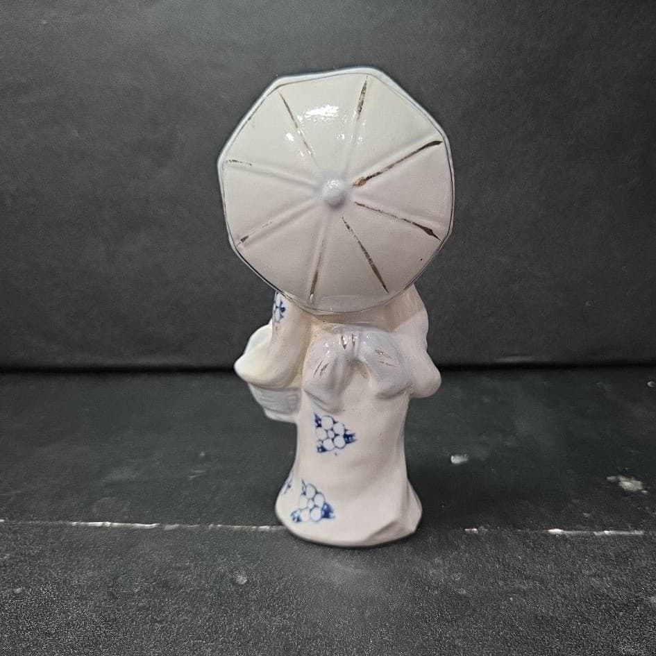 Lady Geisha With Umbrella Porcelain Figurine, Vintage 6" Replacement Statue - Thumbnail 6