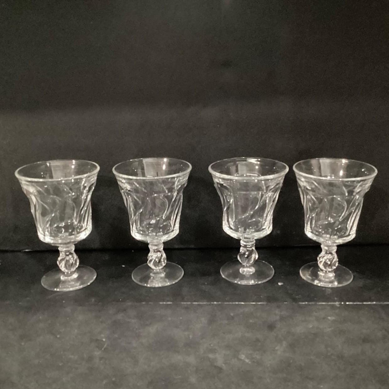 Fostoria Jamestown Clear Water Goblets, Set of 4, Vintage Stemware, Drinkware - Thumbnail 11