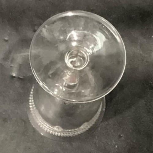 Fostoria Inspired Sherry Glasses, Set of 2, Vintage Geometric Etched Cordials - Thumbnail 5