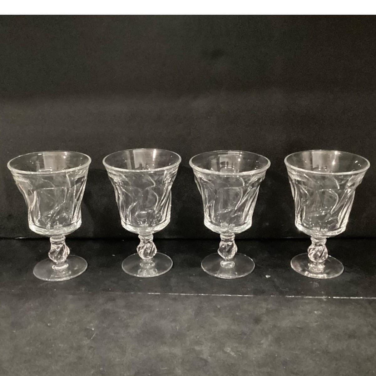 Fostoria Jamestown Clear Water Goblets, Set of 4, Vintage Stemware, Drinkware - Thumbnail 9