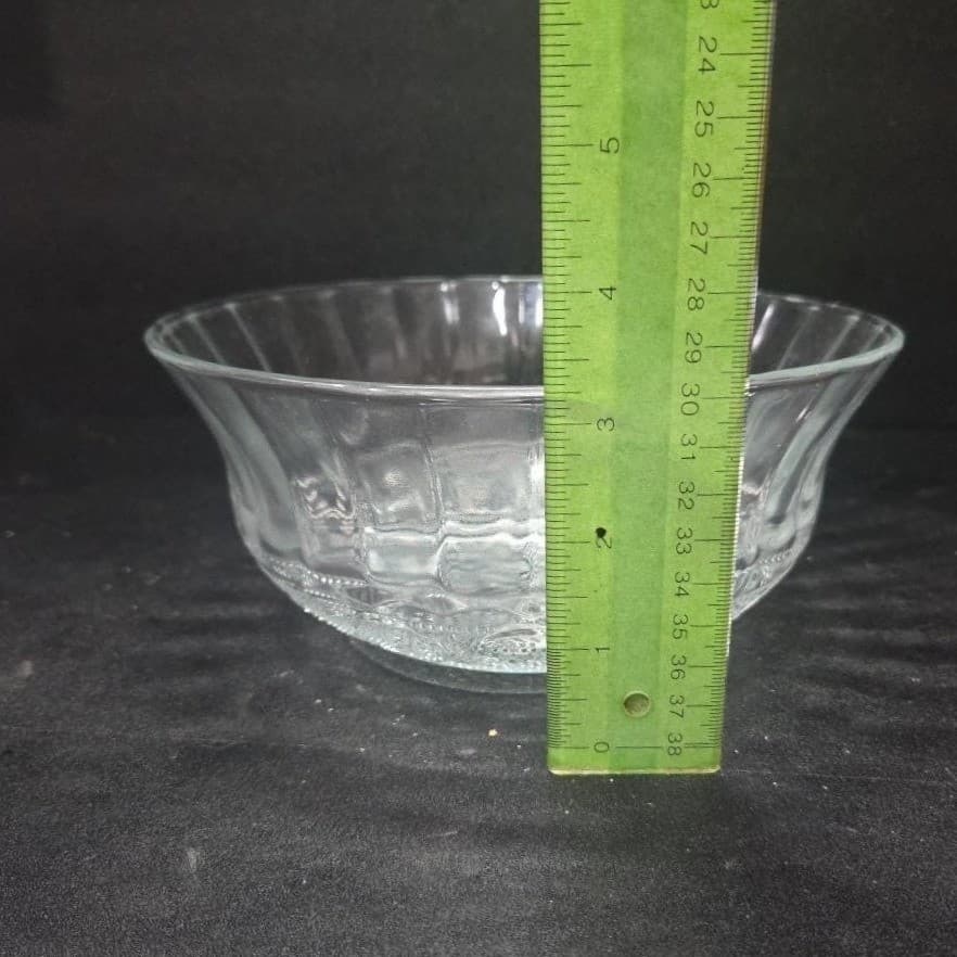 KIG Malaysia Cut Glass Serving Bowl, Diamond Fleur De Lis Design, Centerpiece - Thumbnail 5