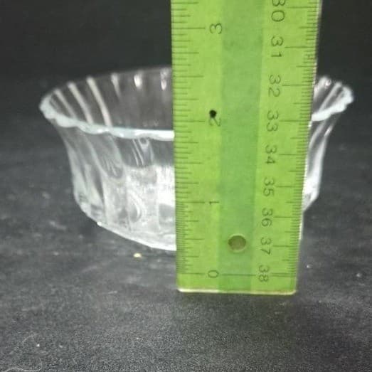 KIG Indonesia Glass Berry Bowl, Vintage Diamonds & Vines Design, Fluted Edges - Thumbnail 5