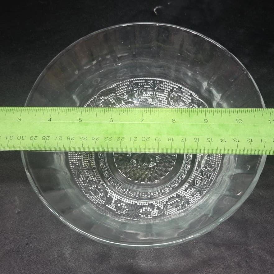 KIG Malaysia Cut Glass Serving Bowl, Diamond Fleur De Lis Design, Centerpiece - Thumbnail 6