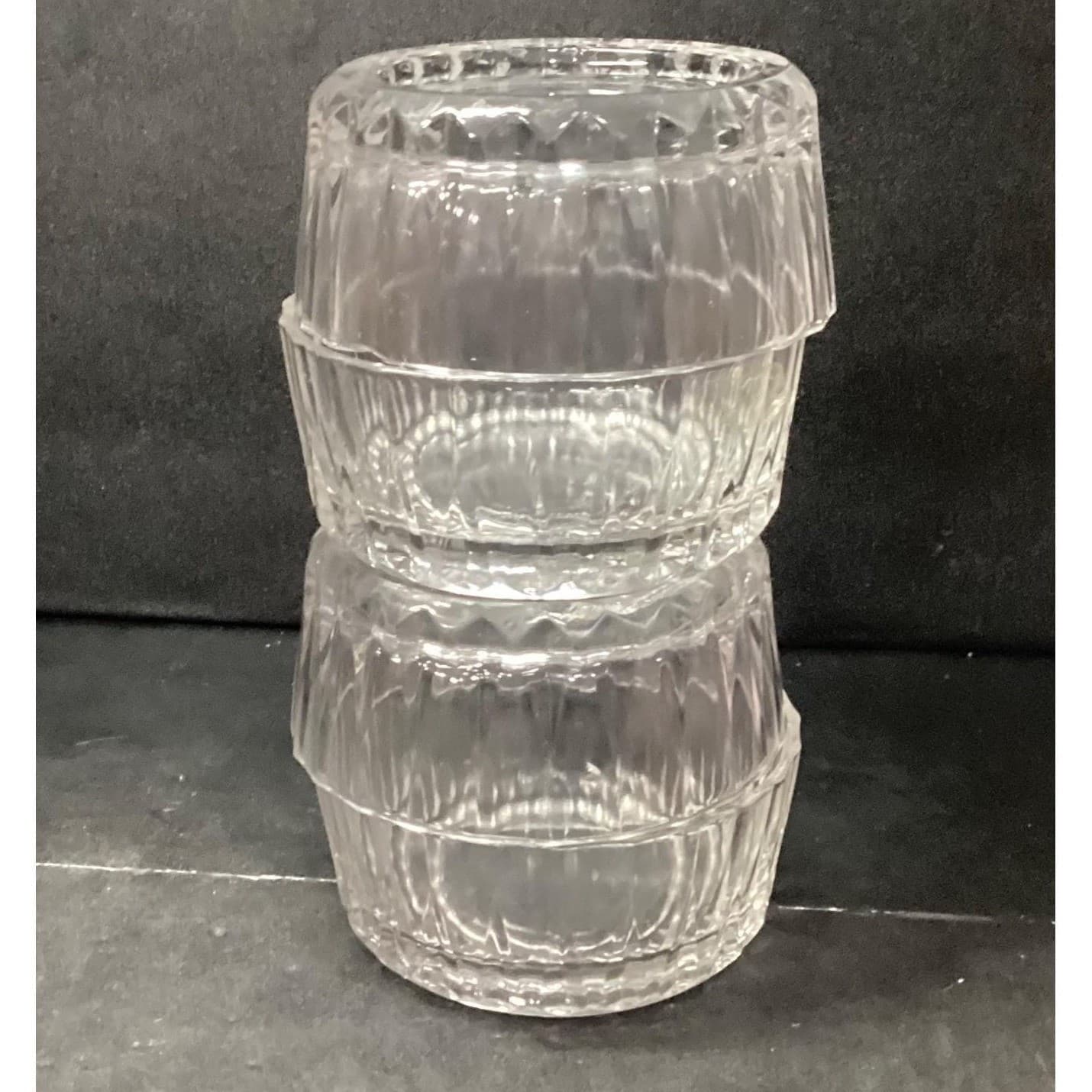 Pasabache Clear Cut Glass Dessert Bowls, Set of 4, Vintage Turkish Dinnerware - Thumbnail 11