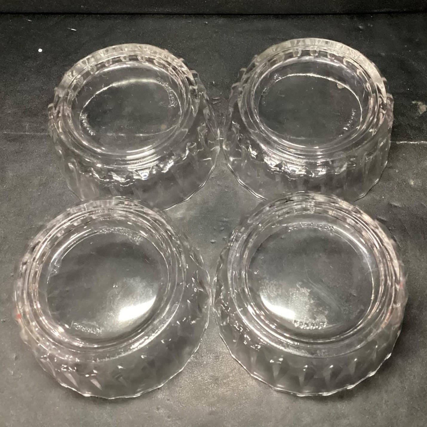 Pasabache Clear Cut Glass Dessert Bowls, Set of 4, Vintage Turkish Dinnerware - Thumbnail 4