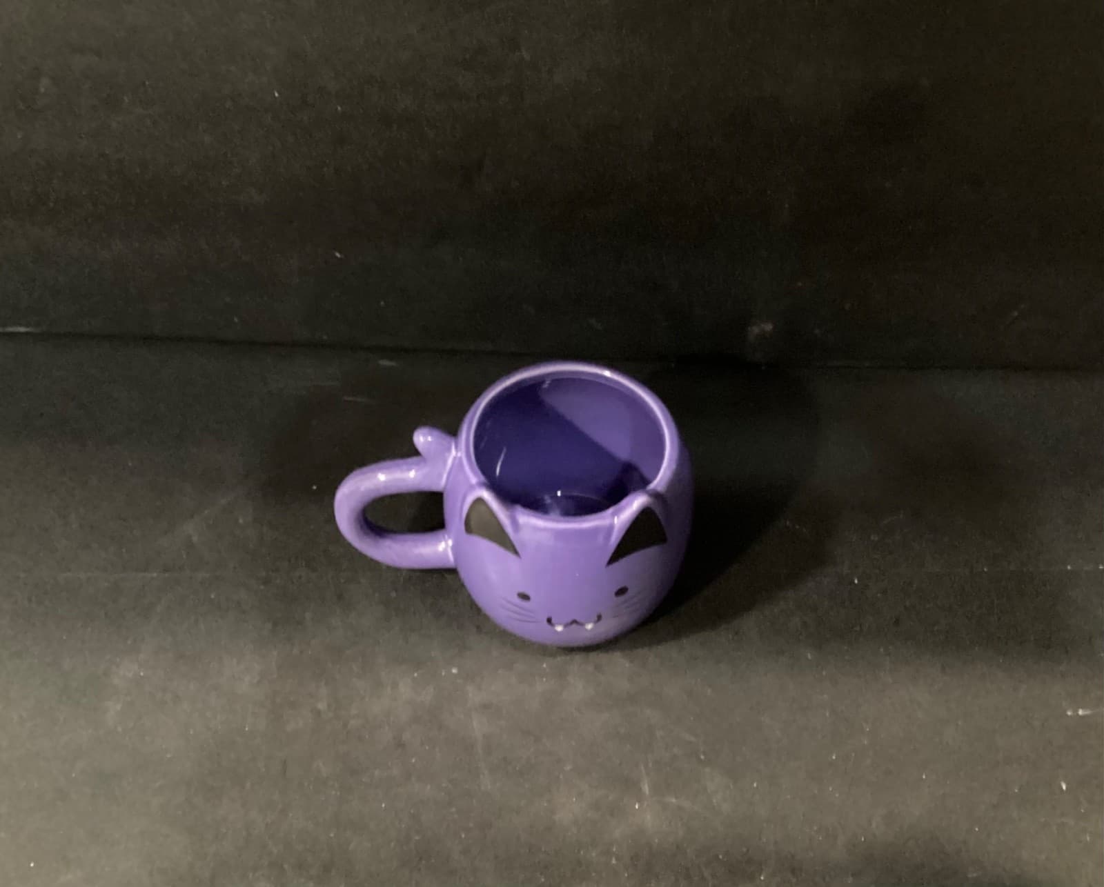 Vampire Kitty Mug 12 Ounce Ceramic Cup Dishwasher Safe Deep Purple Color - Thumbnail 2