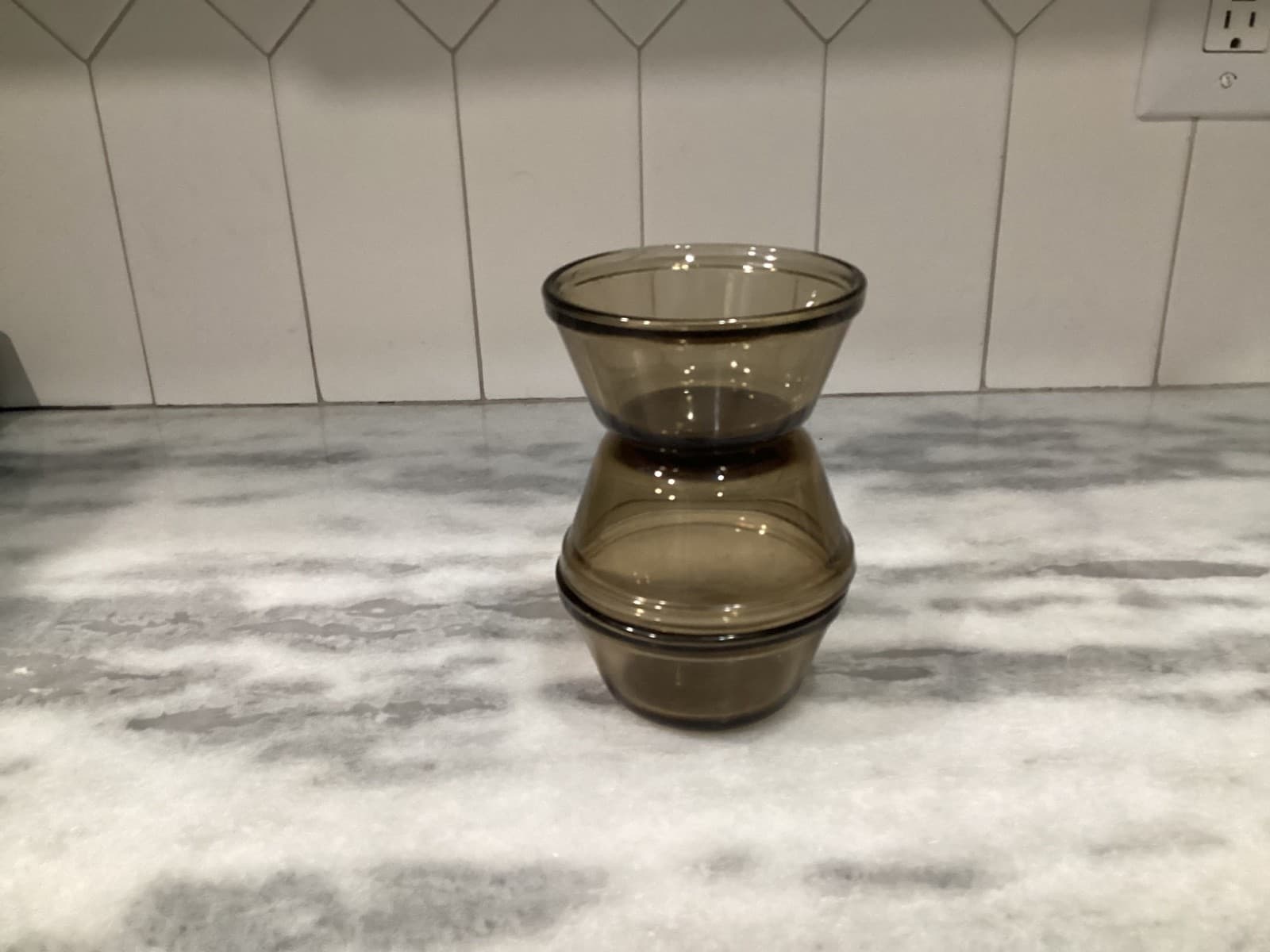 Anchor Hocking Vintage Custard Cups 6 oz #1034 Smoked Brown Tan Glass Lot Of 3 - Thumbnail 10