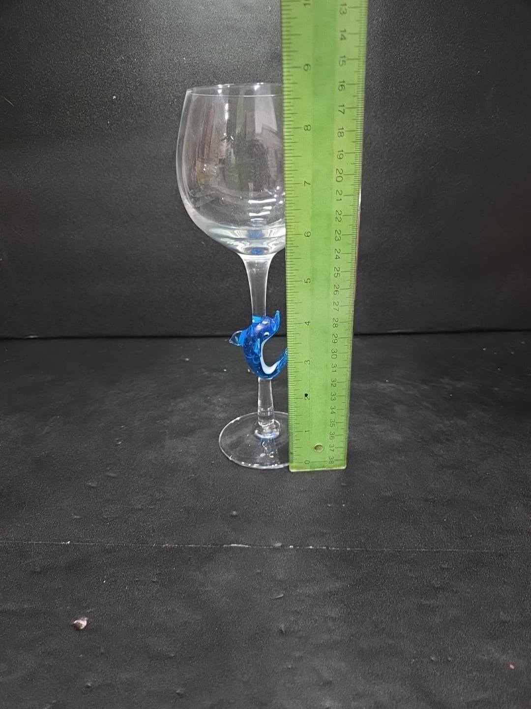 Murano Home Essentials Wine Glass with Blue Dolphin Stem Nautical Ocean - Thumbnail 8