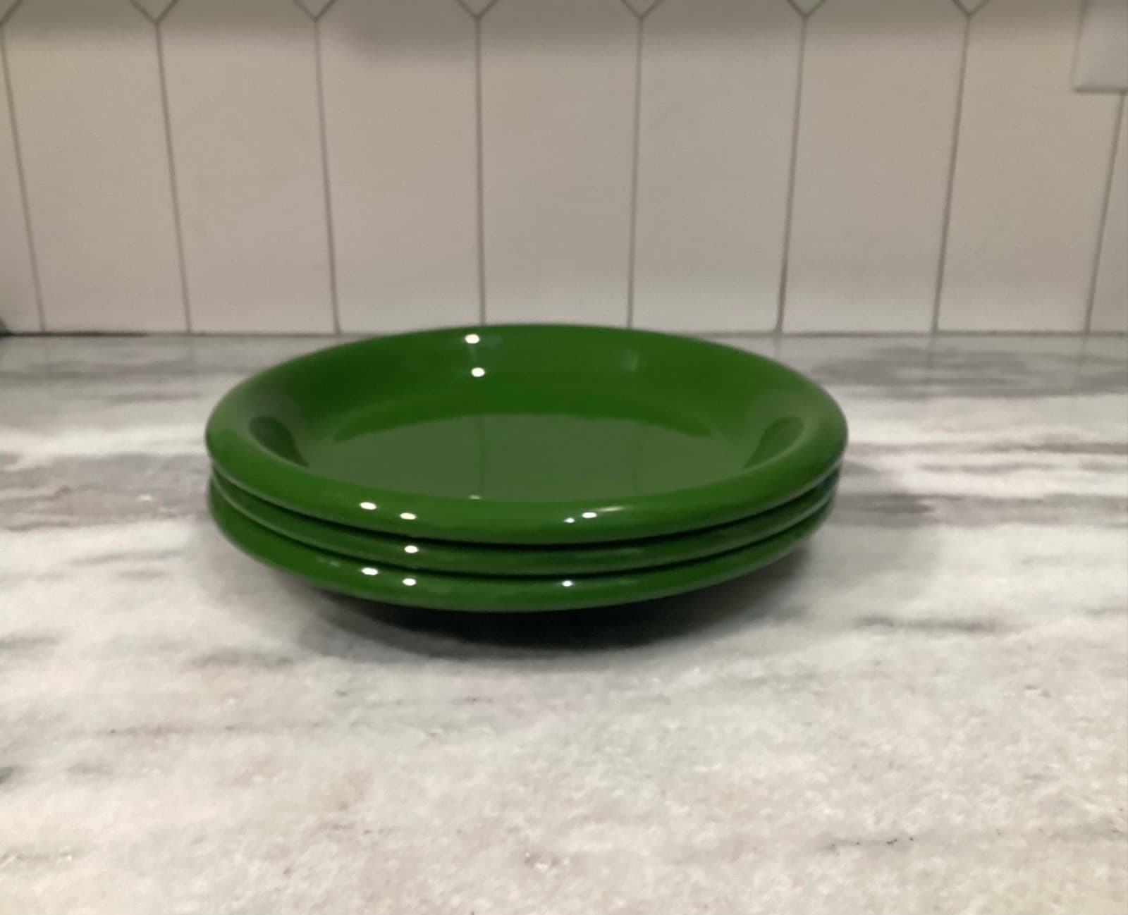 Bitossi 11" Dinner Plates Solid Green Textured Leaf Rim Made In Italy Lot Of 3 - Thumbnail 8