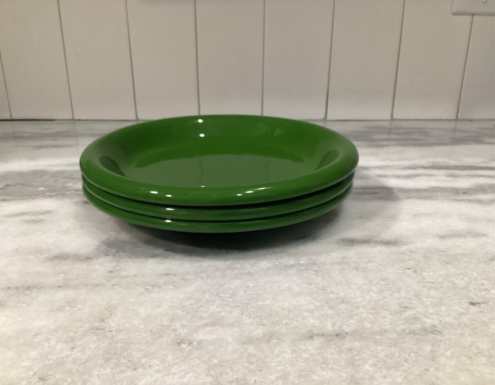 Bitossi 11" Dinner Plates Solid Green Textured Leaf Rim Made In Italy Lot Of 3 - Thumbnail 7