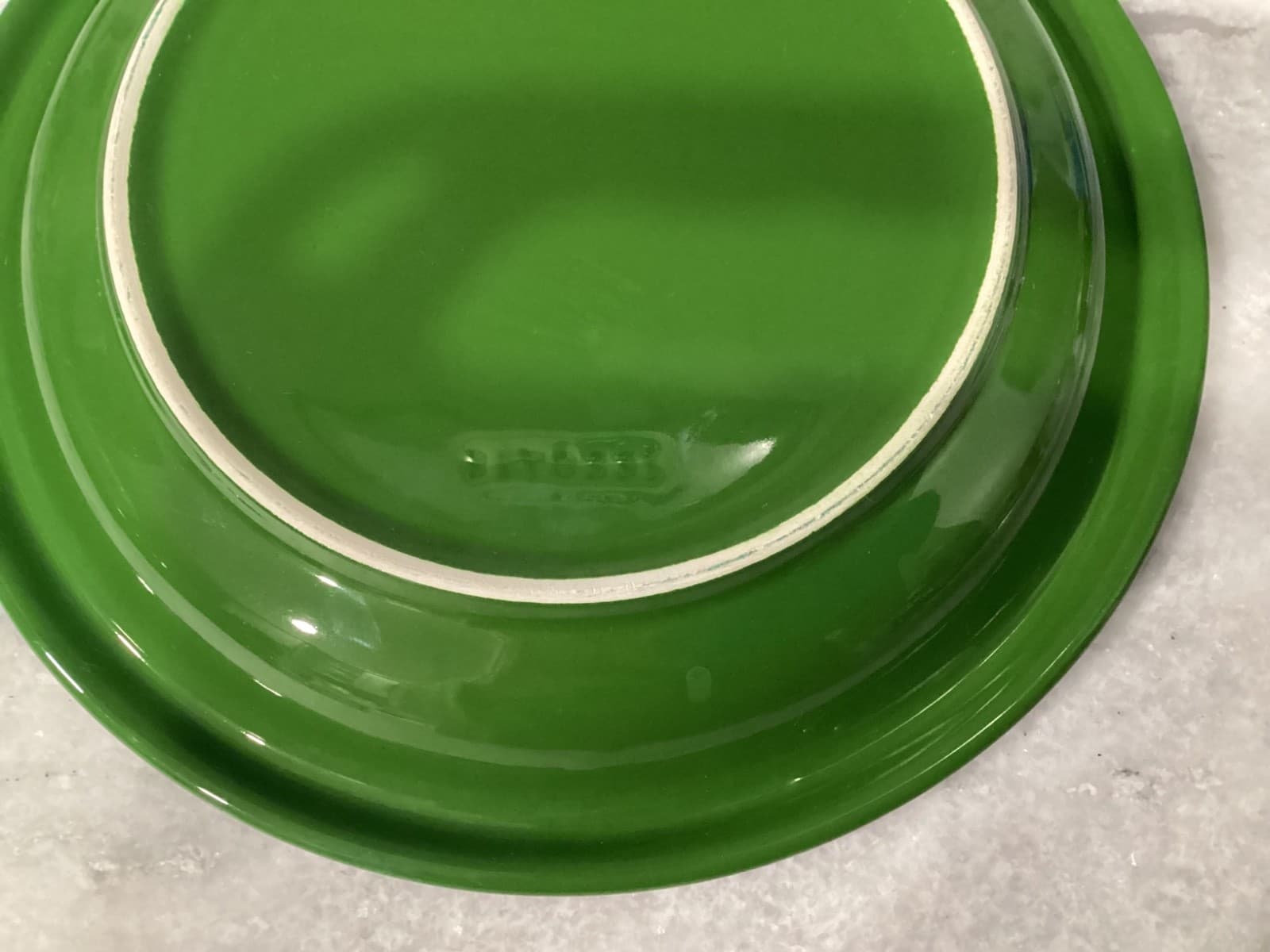 Bitossi 11" Dinner Plates Solid Green Textured Leaf Rim Made In Italy Lot Of 3 - Thumbnail 4