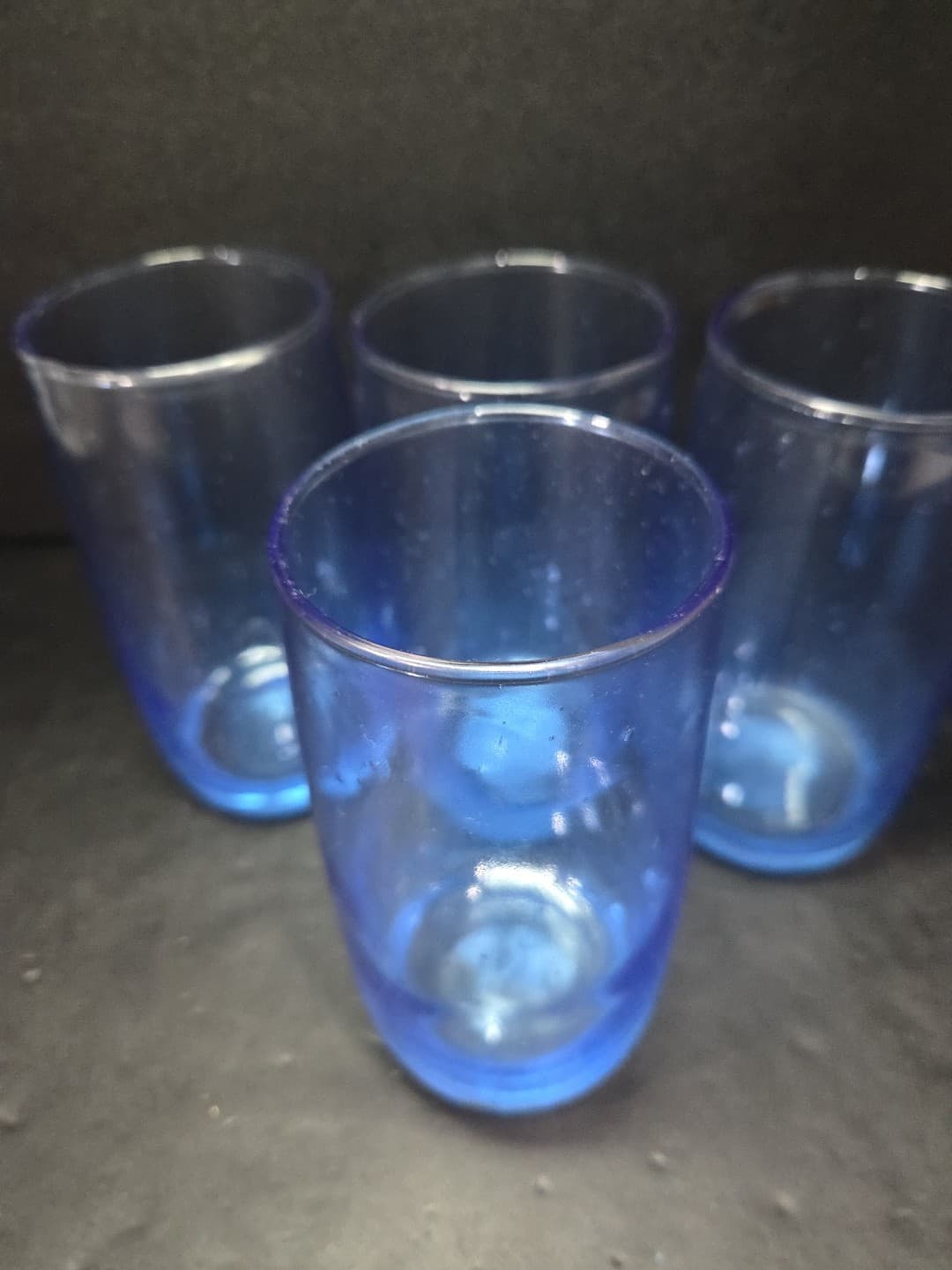 Threshold Large Blue Glass Tumblers, Handblown Bubble Glasses, Set Of 4 - Thumbnail 5
