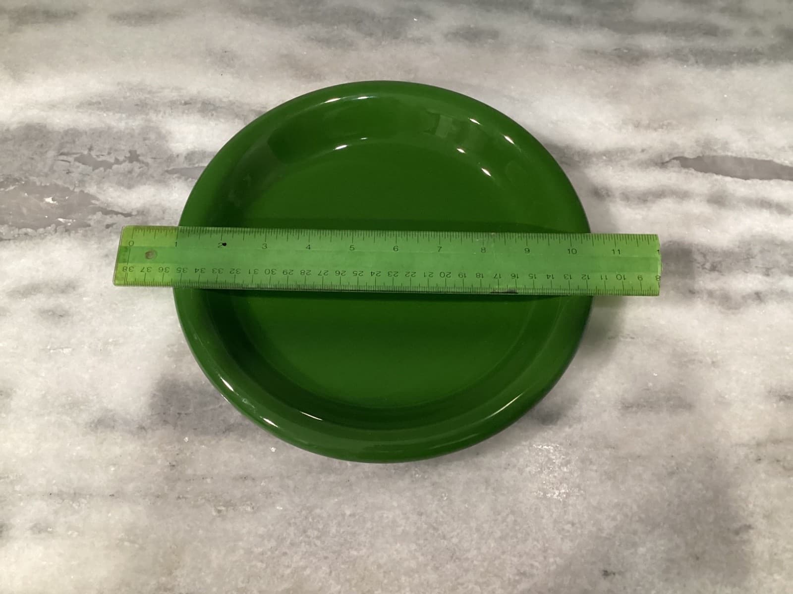 Bitossi 11" Dinner Plates Solid Green Textured Leaf Rim Made In Italy Lot Of 3 - Thumbnail 5