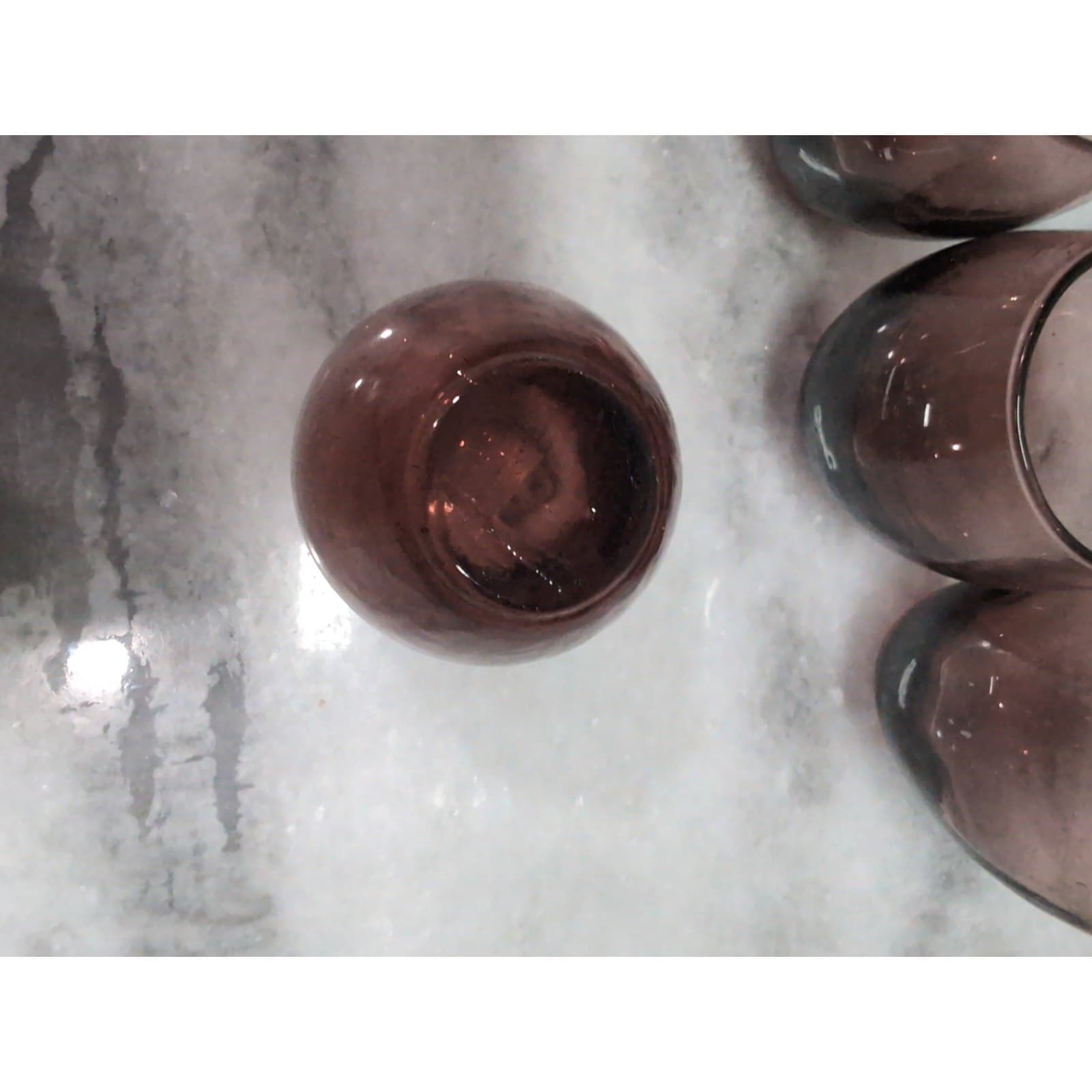 Amethyst Handblown Cordial Glasses Set of 4, Vintage Glassware, Small Cup, 2.5"H - Thumbnail 7