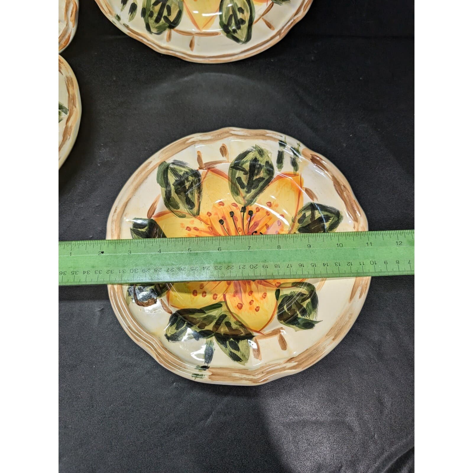 Tabletops Unlimited Boulevard Soup Bowls, Hibiscus, Set of 4, Hand Painted Bowls - Thumbnail 4