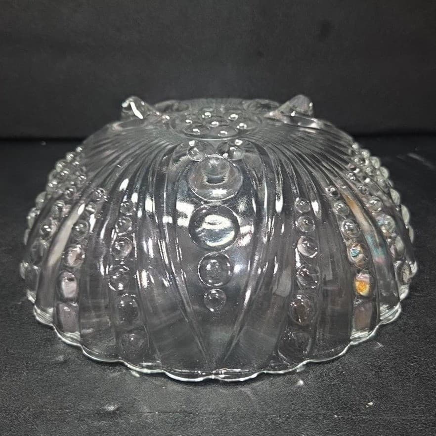 Anchor Hocking Clear Glass Bowl, Vintage Burple Bubble Pattern, MCM Centerpiece - Thumbnail 9