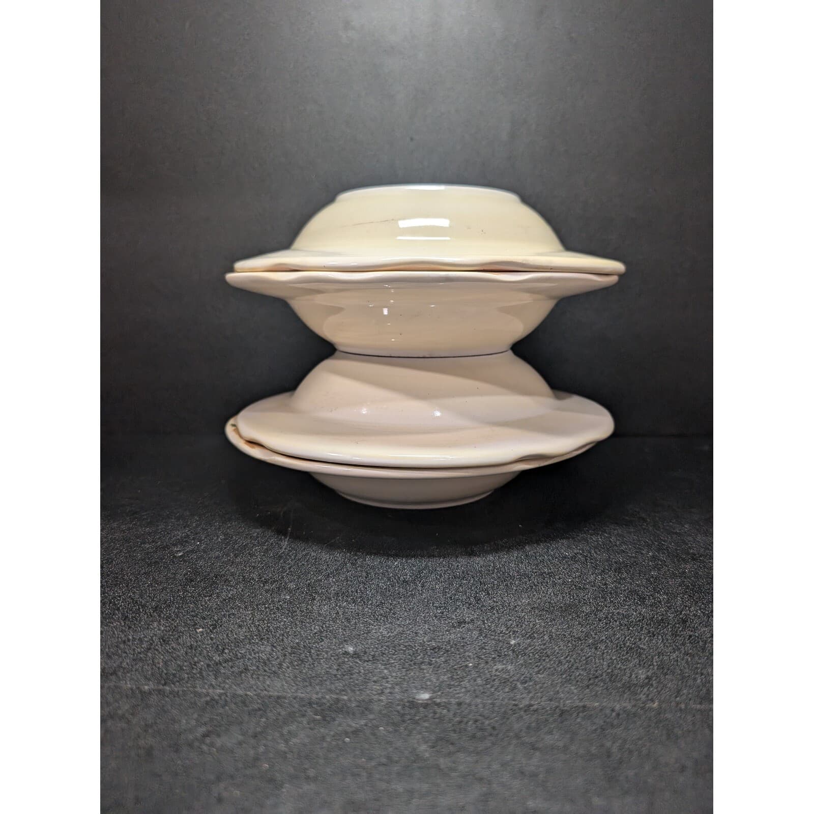 Tabletops Unlimited Boulevard Soup Bowls, Hibiscus, Set of 4, Hand Painted Bowls - Thumbnail 9