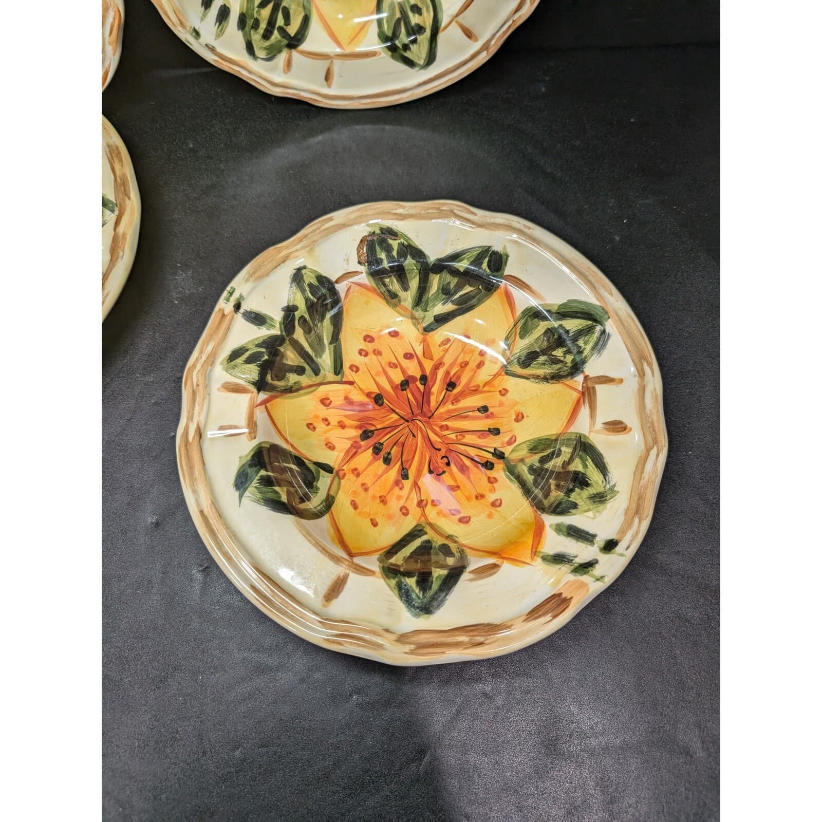Tabletops Unlimited Boulevard Soup Bowls, Hibiscus, Set of 4, Hand Painted Bowls - Thumbnail 2