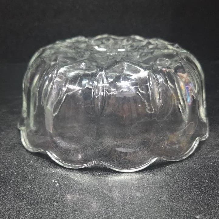 Anchor Hocking Scalloped Candy Dish, Vintage Diamond Pattern, Clear Dessert Bowl - Thumbnail 9