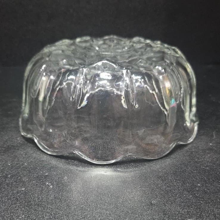 Anchor Hocking Scalloped Candy Dish, Vintage Diamond Pattern, Clear Dessert Bowl - Thumbnail 10