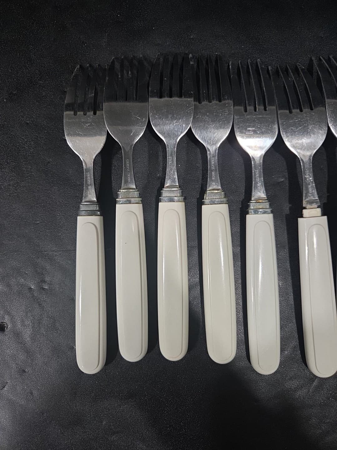 Corelle Shadow Iris Forks, 8 Piece Flatware, Corning Rostfrei, Vintage Utensils - Thumbnail 7