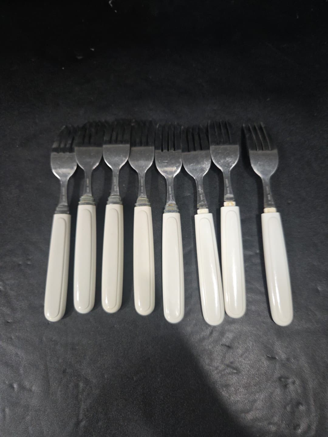 Corelle Shadow Iris Forks, 8 Piece Flatware, Corning Rostfrei, Vintage Utensils - Thumbnail 6