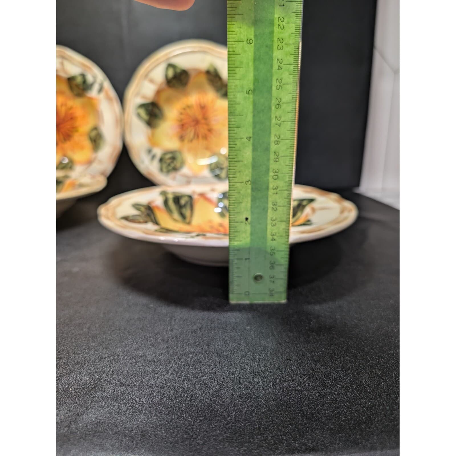 Tabletops Unlimited Boulevard Soup Bowls, Hibiscus, Set of 4, Hand Painted Bowls - Thumbnail 5