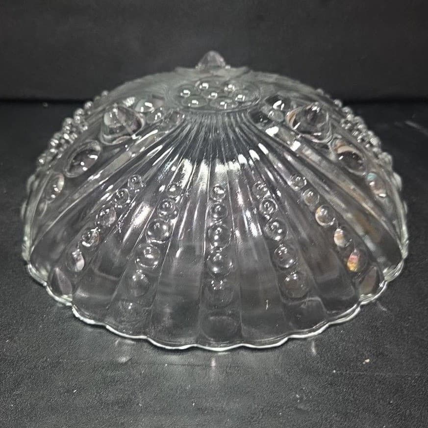 Anchor Hocking Clear Glass Bowl, Vintage Burple Bubble Pattern, MCM Centerpiece - Thumbnail 7