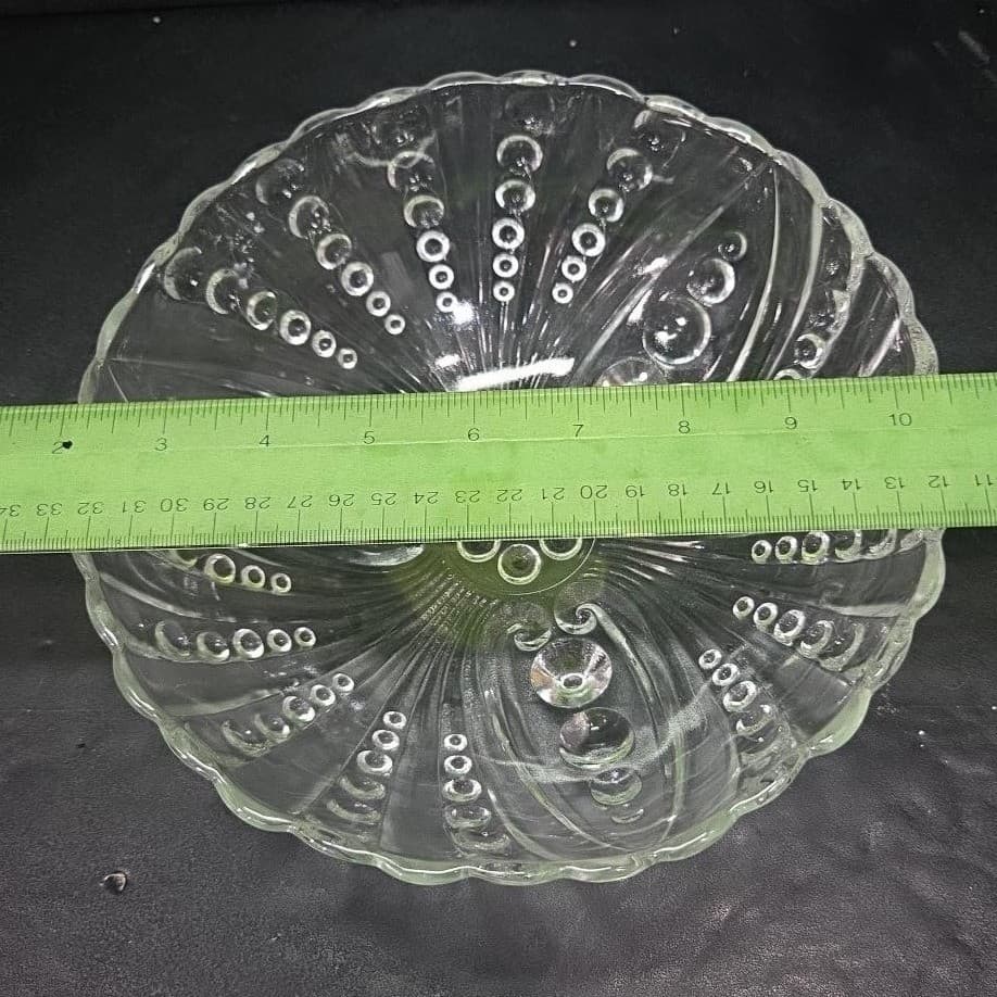 Anchor Hocking Clear Glass Bowl, Vintage Burple Bubble Pattern, MCM Centerpiece - Thumbnail 5