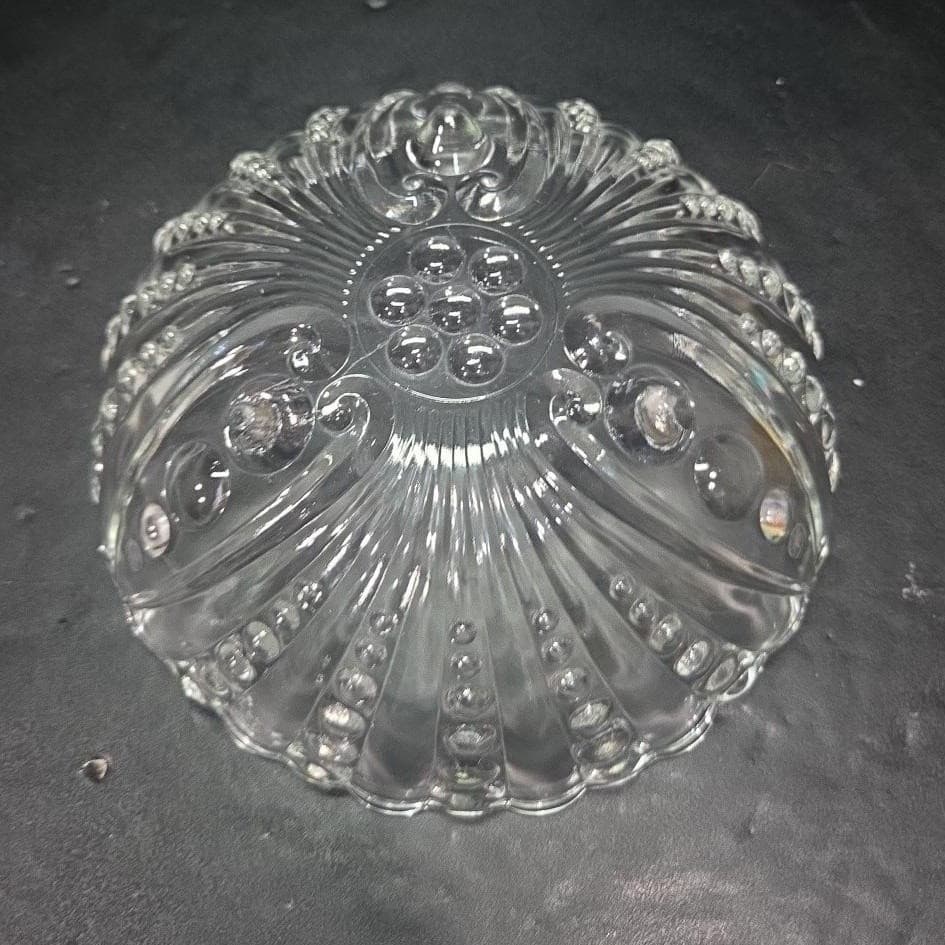 Anchor Hocking Clear Glass Bowl, Vintage Burple Bubble Pattern, MCM Centerpiece - Thumbnail 4