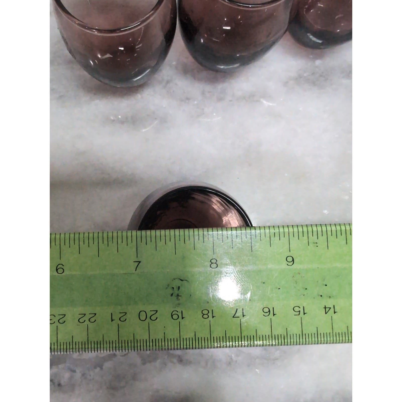Amethyst Handblown Cordial Glasses Set of 4, Vintage Glassware, Small Cup, 2.5"H - Thumbnail 9