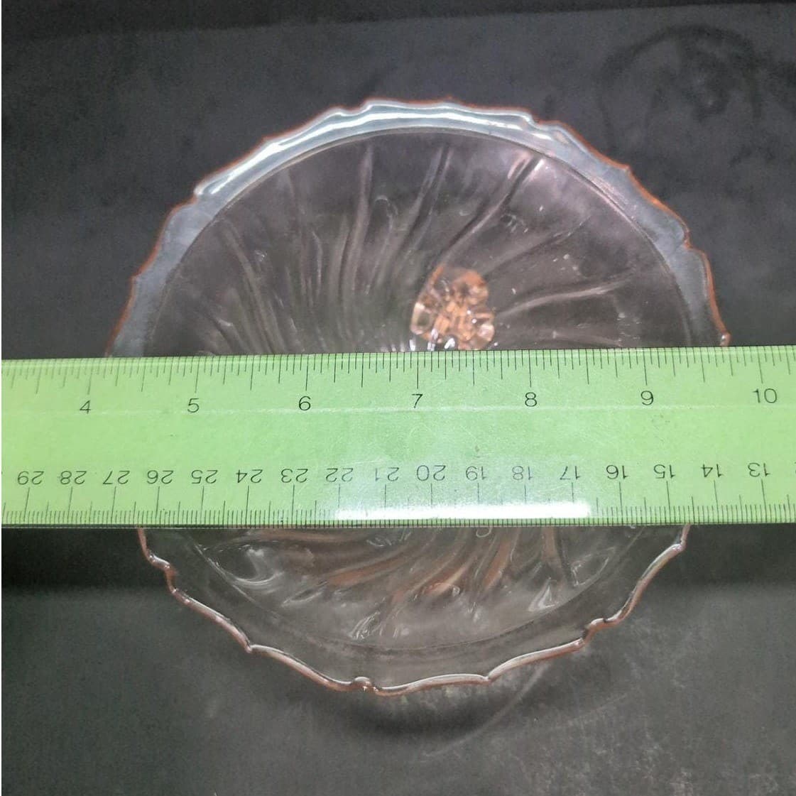 Jeannette Pink Petal Swirl Pedestal Bowl, Vintage Footed Candy Dish, Centerpiece - Thumbnail 10