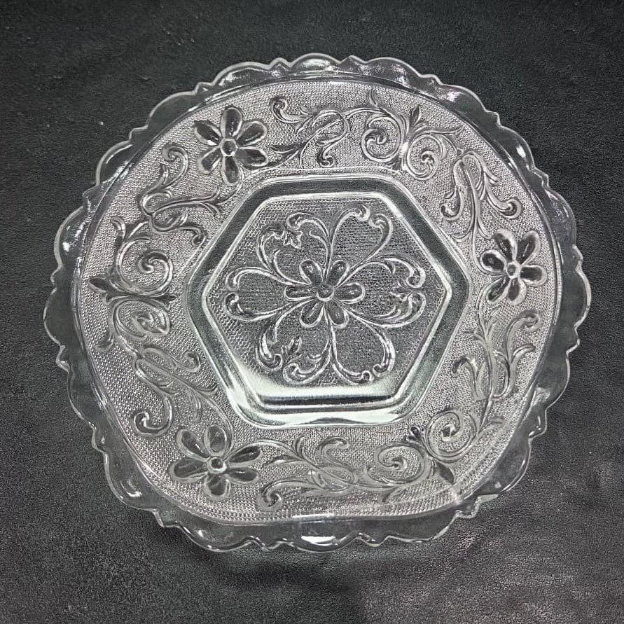 Indiana Glass Tiara Hexagon Bowls, Set of 2, Vintage Daisy Pattern Tableware - Thumbnail 3