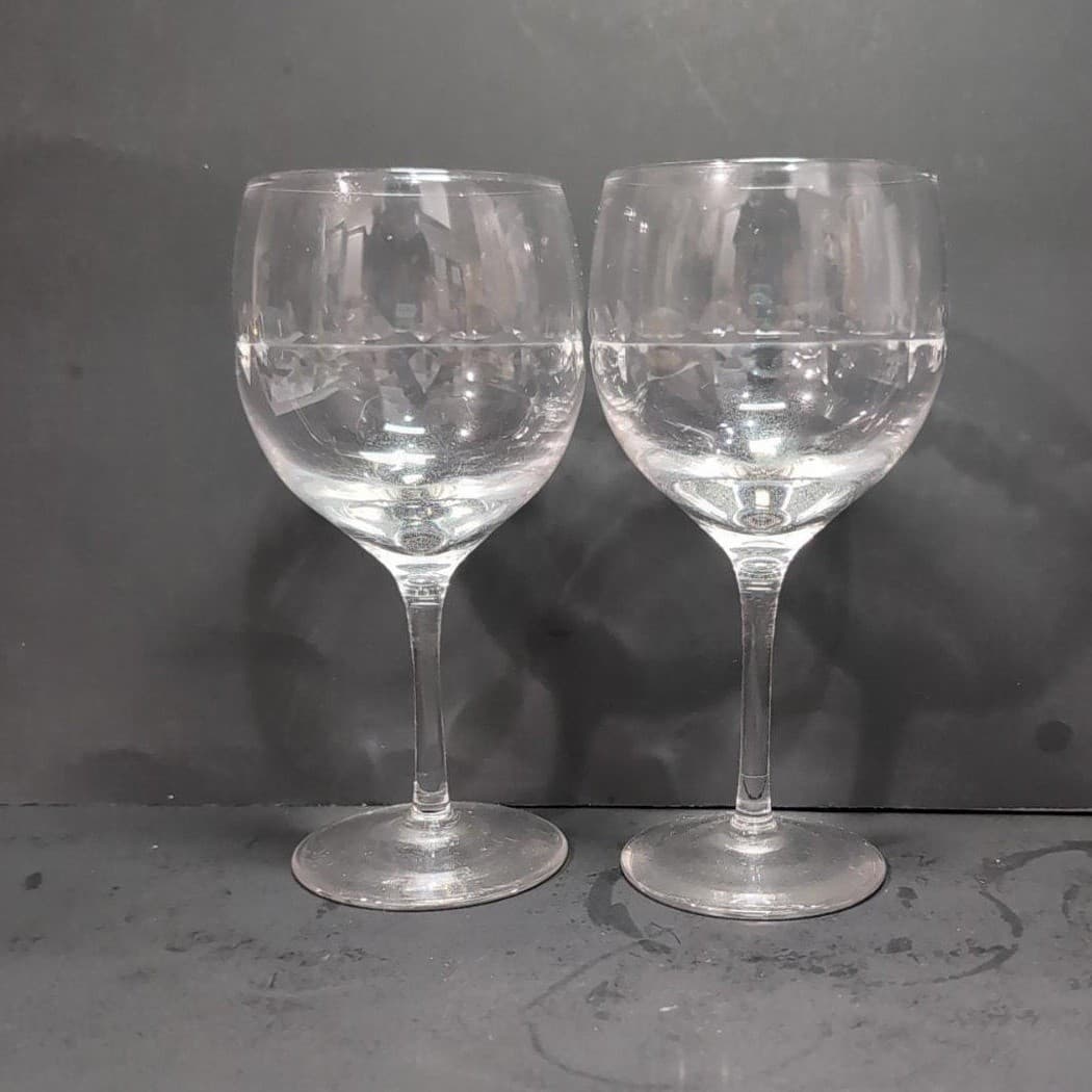 Lenox Candleglow Lead Crystal Wine Goblets, Set Of 2, Vtg Replacement Stemware - Thumbnail 5
