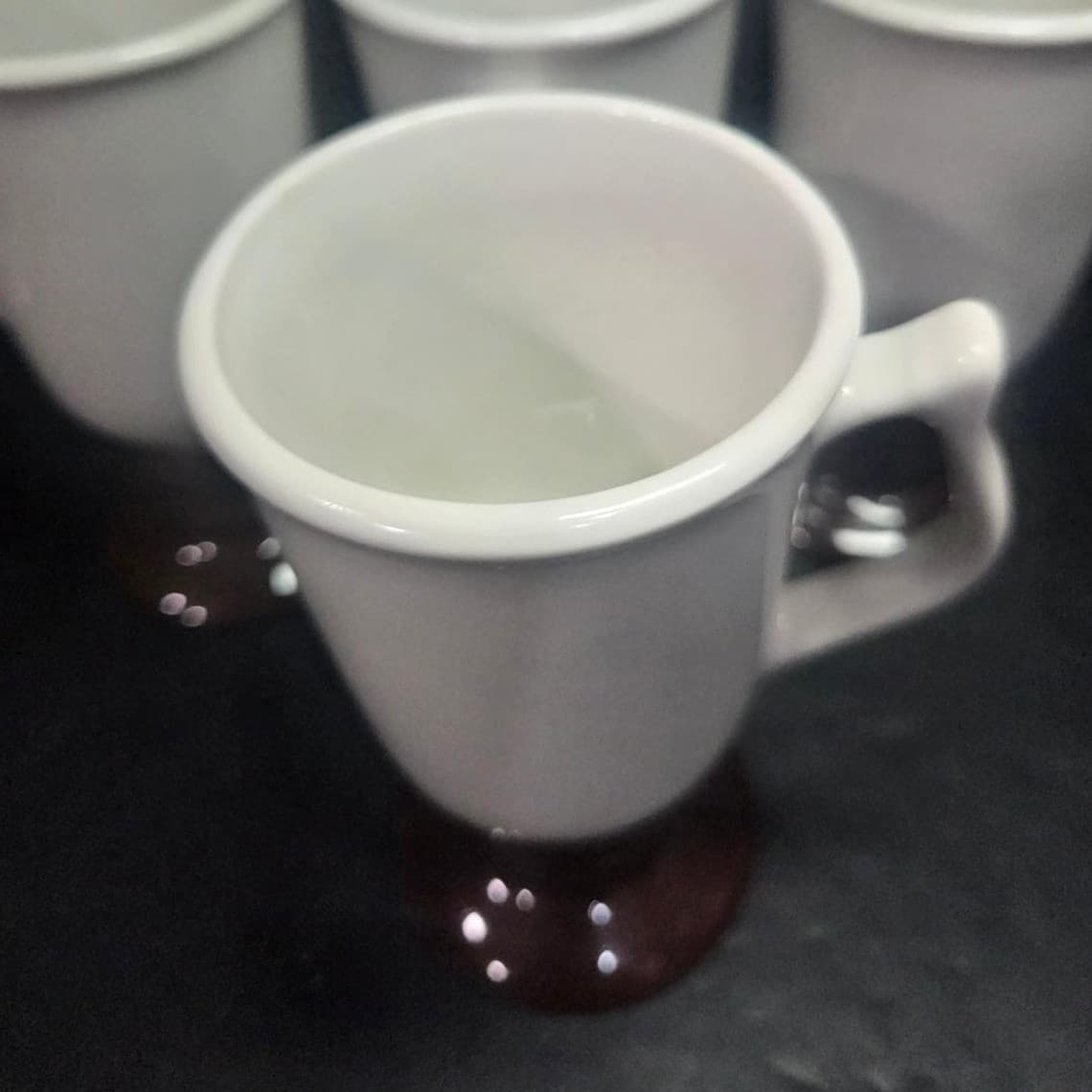 Hall Brown & Cream Irish Coffee Mugs, Set of 4, Vintage Footed Pedestal Cups - Thumbnail 6