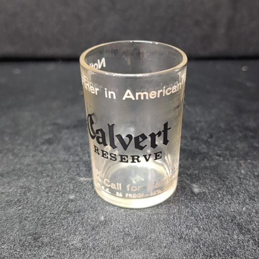 Calvert Reserve "Nothing Finer in American Taste" Shot Glass, Vintage Barware - Thumbnail 2
