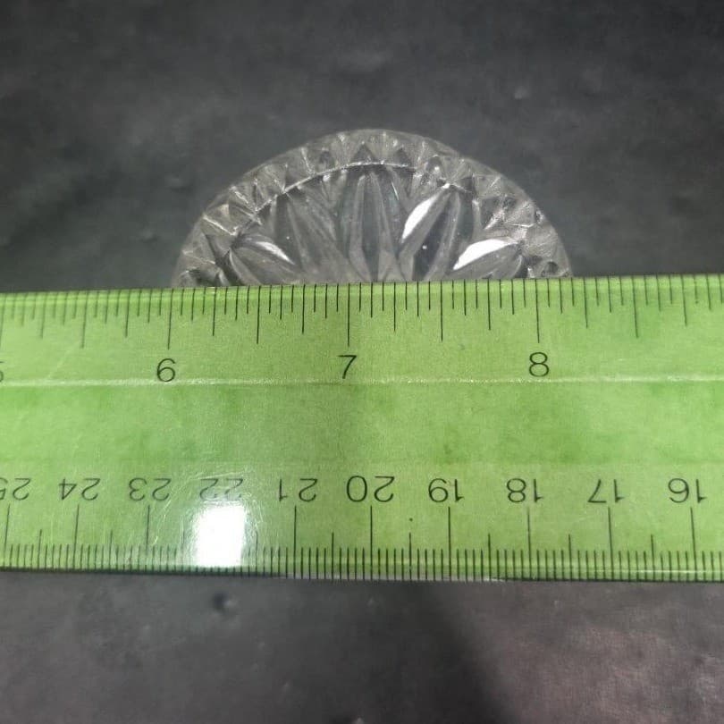 Crystal Thistle Pineapple Toothpick Holder, Vtg Glass Bud Vase, Saw Edge Design - Thumbnail 10