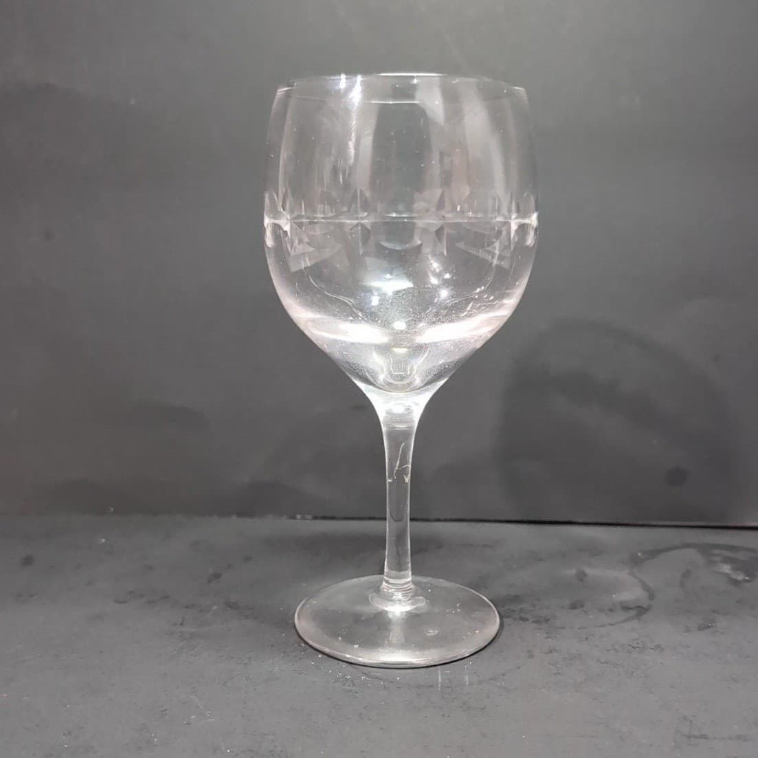 Lenox Candleglow Lead Crystal Wine Goblet, Vintage Replacement 7" Clear Stemware - Thumbnail 3