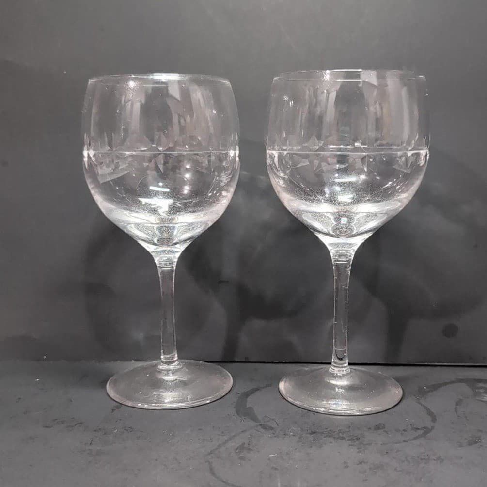 Lenox Candleglow Lead Crystal Wine Goblets, Set Of 2, Vtg Replacement Stemware - Thumbnail 3